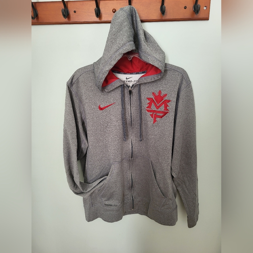 Nike Therma-Fit Men's Large Manny Pacquiano MP Full Zip Hooded Jacket Gray